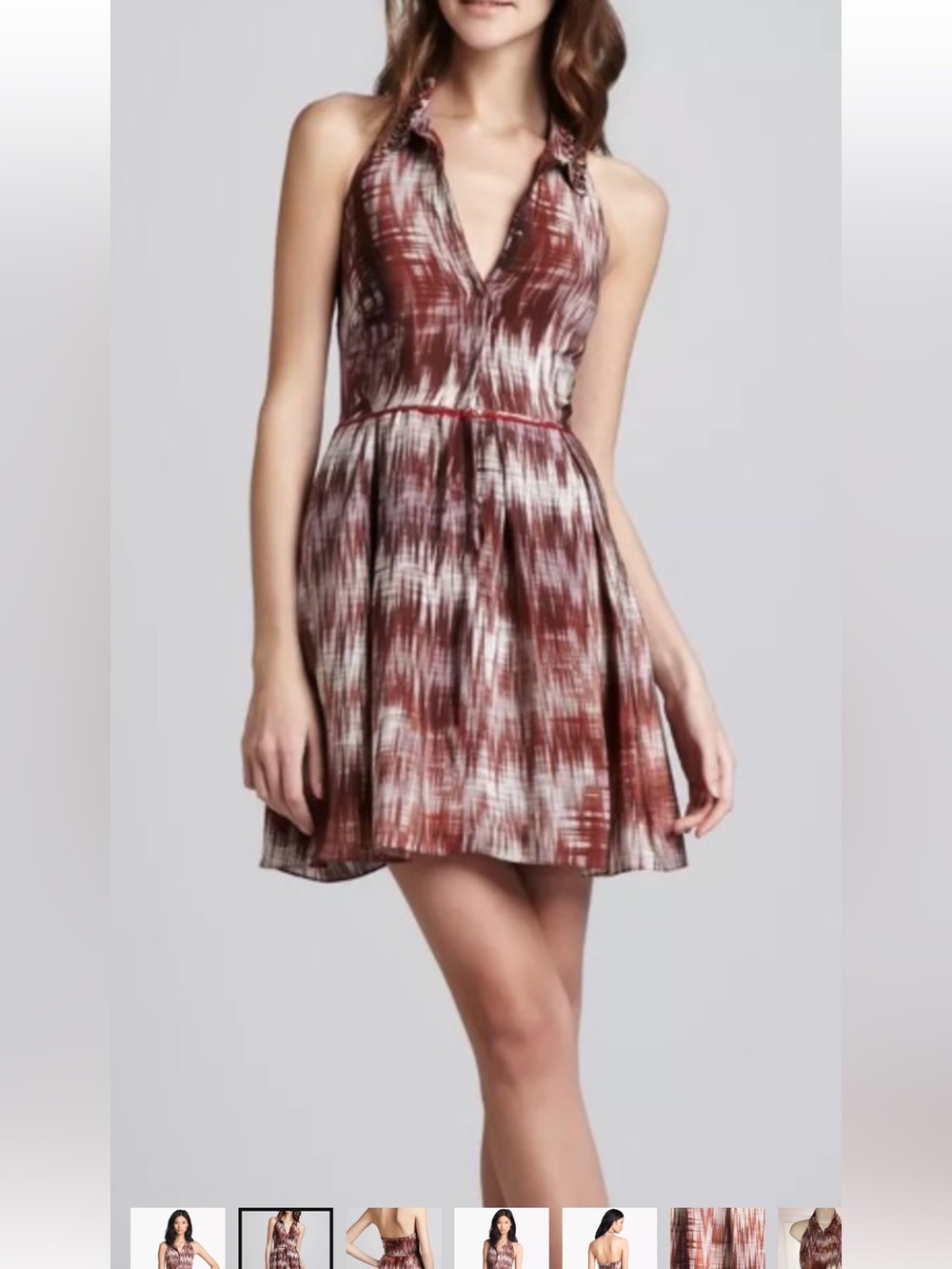 Elizabeth and James Copper-Tone Satin Halter Dress